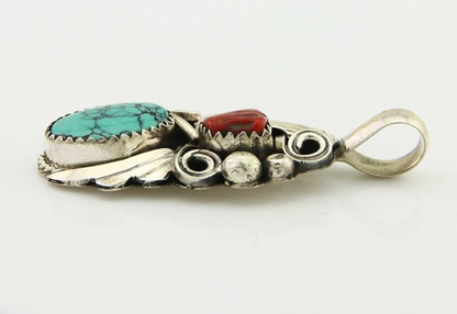 Navajo Necklace 925 Silver Spiderweb Turquoise Artist Signed Justin Morris C80s