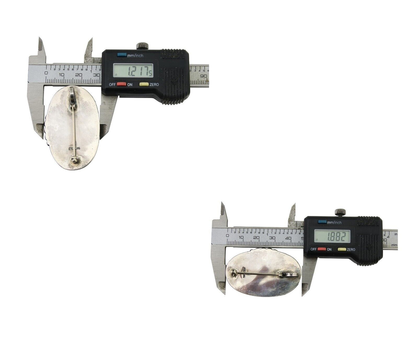 Navajo Pin Pendant 925 Silver Blue Diamond Turquoise Artist Signed S C.80's