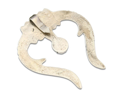 Navajo 925 Silver Naja Sand Cast Turquoise Handmade Native American Artist C.80s