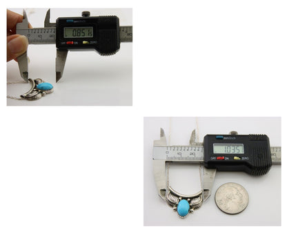 Navajo Turquoise Necklace 925 Silver Signed Eugene Belone C.80's