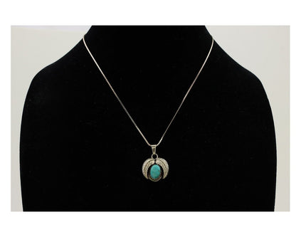 Navajo Turquoise Necklace 925 Silver Native American Artist C.80's