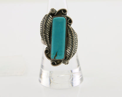 Navajo Handmade Ring 925 Silver Natural Turquoise Native Artist C.80's