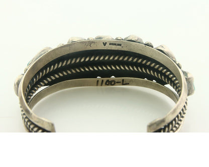 Men Navajo Bracelet 925 Silver Turquoise Cuff Signed Verdy Jake C.80's