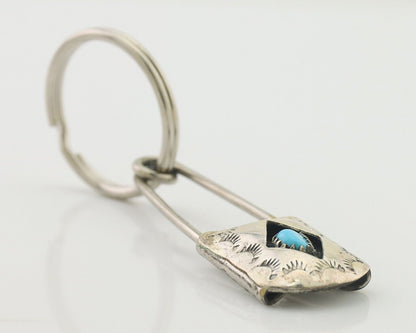 Navajo Hand Stamped Key Chain .925 Silver Handmade Native American Artist C.80's