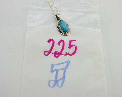 Navajo Necklace 925 Silver Kingman Turquoise Signed Anna Begay C.80's