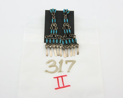 Navajo Handmade Earrings 925 Silver Dangle Turquoise Native American C.80's