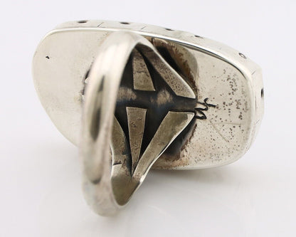 Navajo Ring 925 Silver Blue Turquoise Artist Signed Unknown Artist C.80's