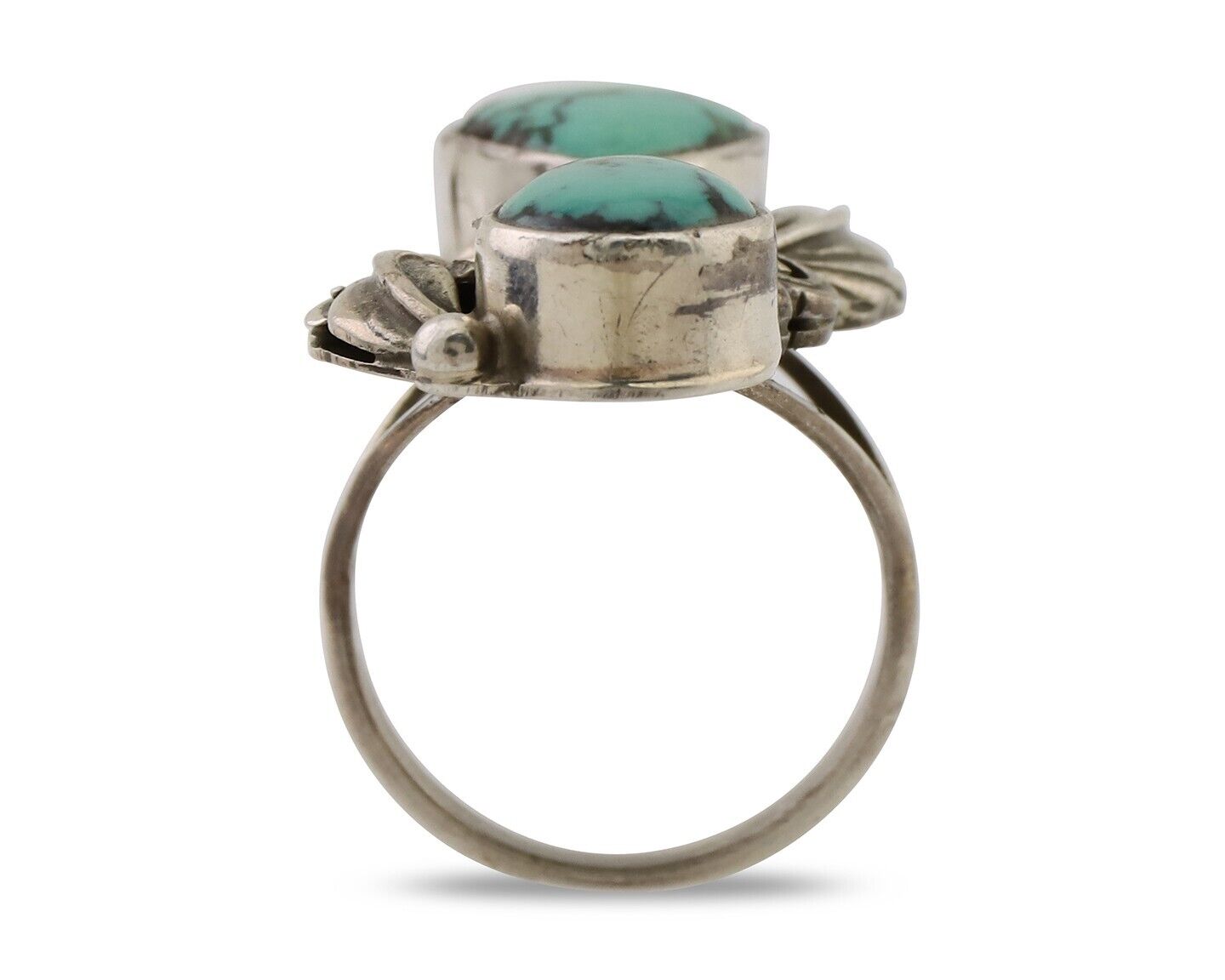 Navajo Handmade Ring 925 Silver Natural Tuquoise Artist Signed R E C.80's
