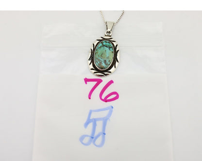 Navajo Necklace 925 Silver Kingman Turquoise Signed C Montoya C.80's