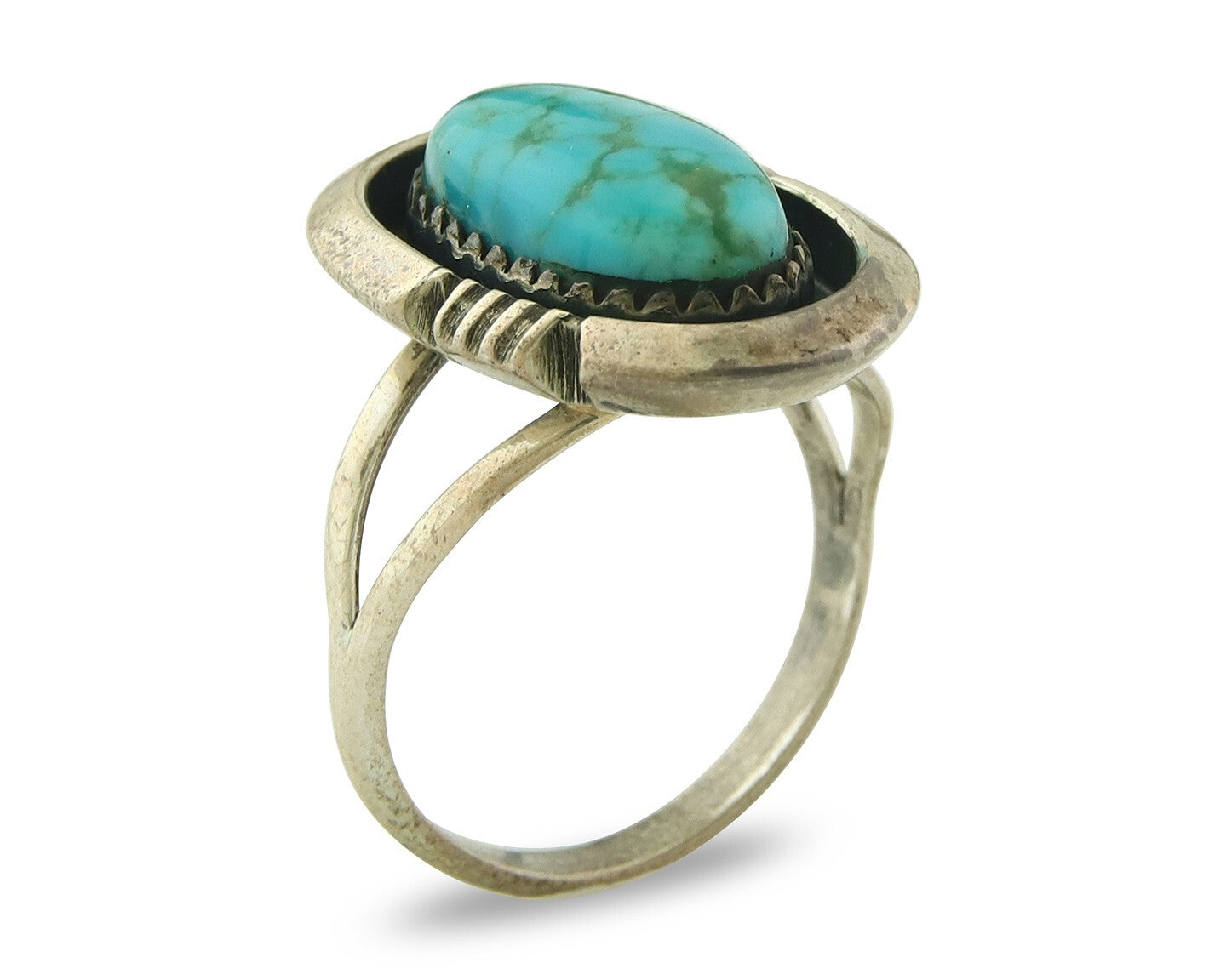 Vintage Navajo Ring 925 Sterling Silver Authentic Turquoise Handmade Size 6.5