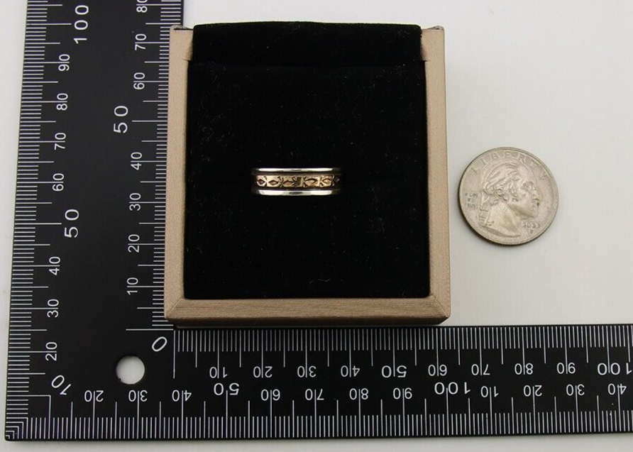 Navajo Handmade Ring 925 Silver & Gold Artist Signed E C.80's