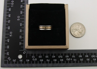 Navajo Handmade Ring 925 Silver & Gold Artist Signed E C.80's