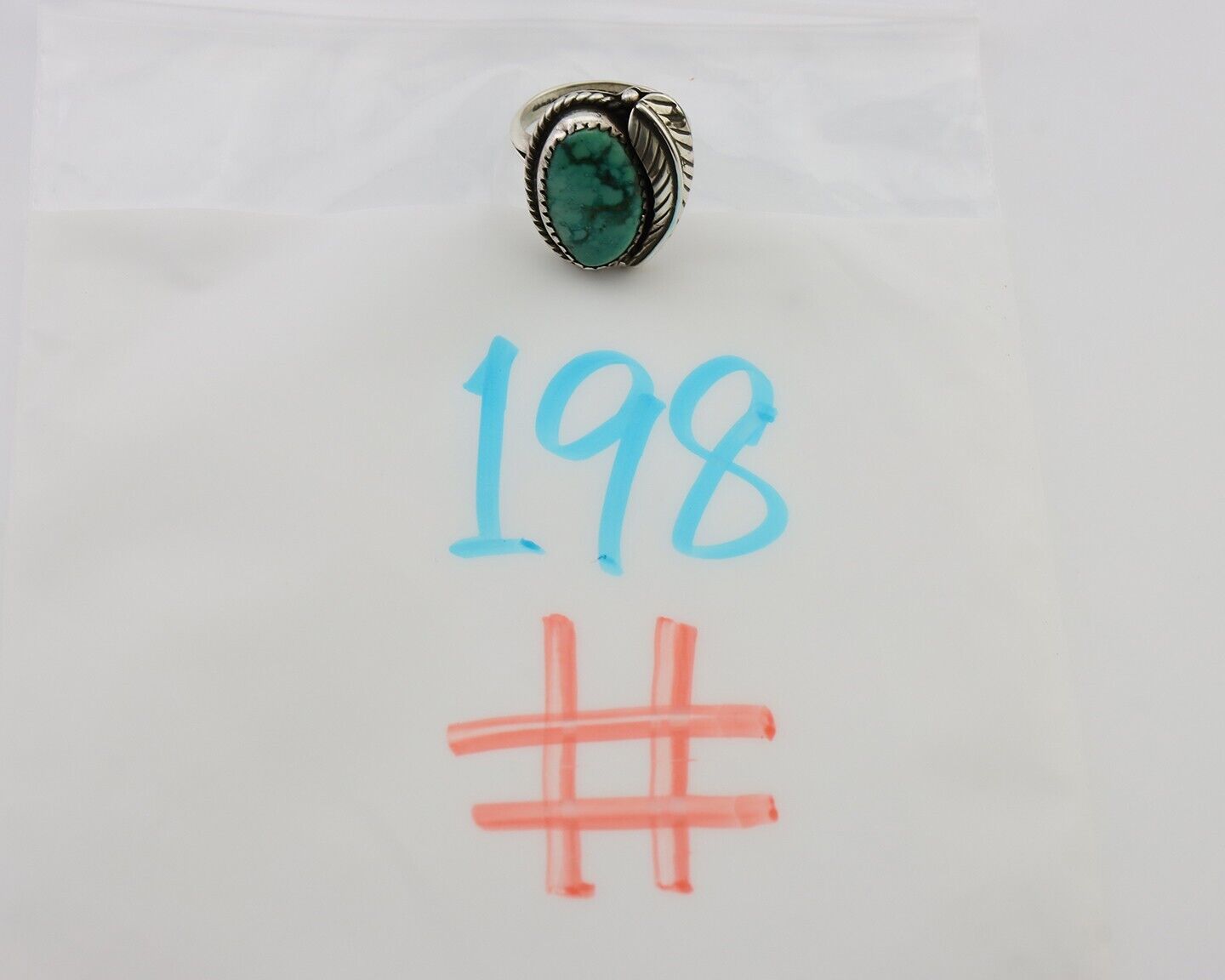 Navajo Handmade Ring 925 Silver Natural Turquoise Artist Signed IJC C.80's