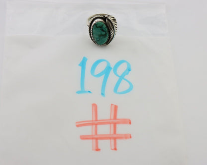 Navajo Handmade Ring 925 Silver Natural Turquoise Artist Signed IJC C.80's