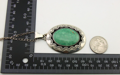 Navajo Necklace 925 Silver Natural Turquoise Artist Signed M Montoya C.80's