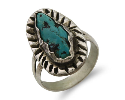 Navajo Handmade Ring 925 Silver Turquoise Native American Artist C.80's