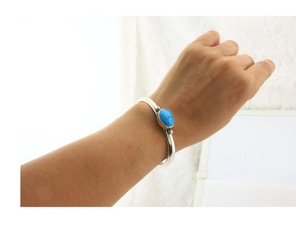 Navajo Cuff Bracelet Sterling Silver Natural Turquoise Native Vintage