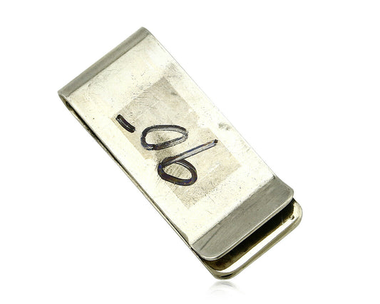 Navajo Money Clip .925 Silver & Nickle Sleeping Beauty Turquoise Artist Native