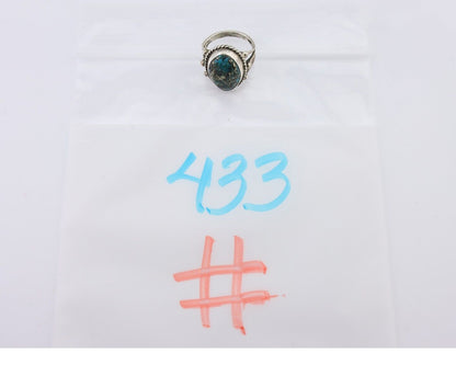Navajo Ring 925 Silver Morenci Turquoise Native American Artist C.80's