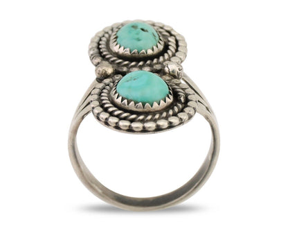 Navajo Handmade Ring 925 Silver Natural Turquoise Native American Artist C.80's