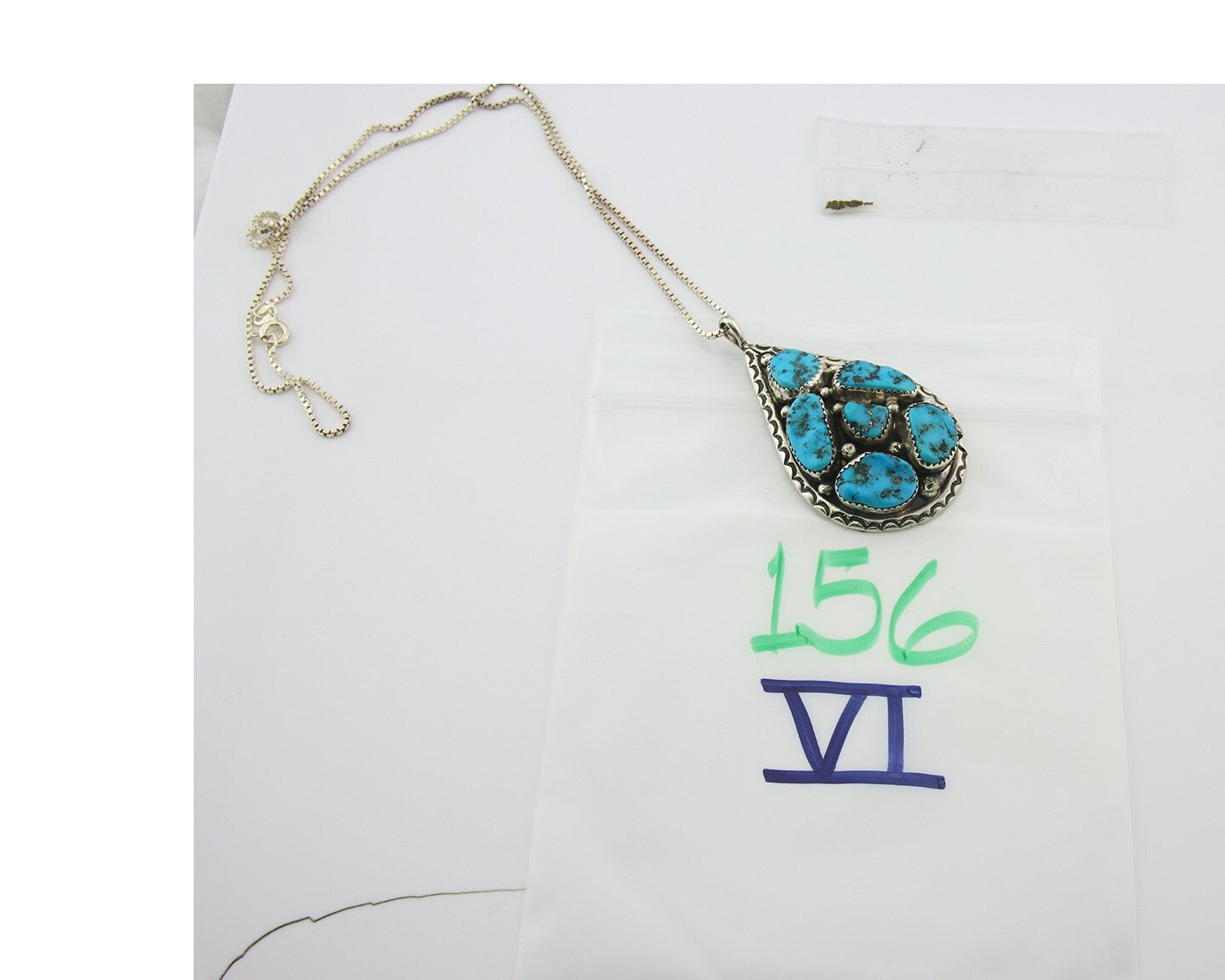 Navajo Sterling Silver Necklace Authentic Turquoise Vintage Signed JW Tom