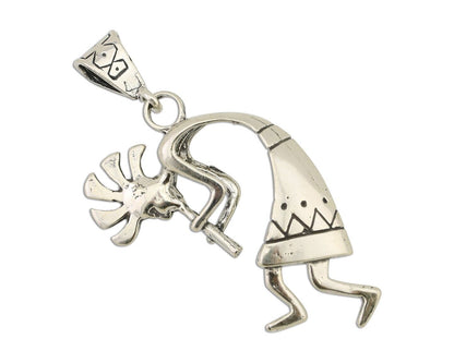 Navajo Kokopelli Pendant 925 Sterling Silver Artist Signed Masha C.80's