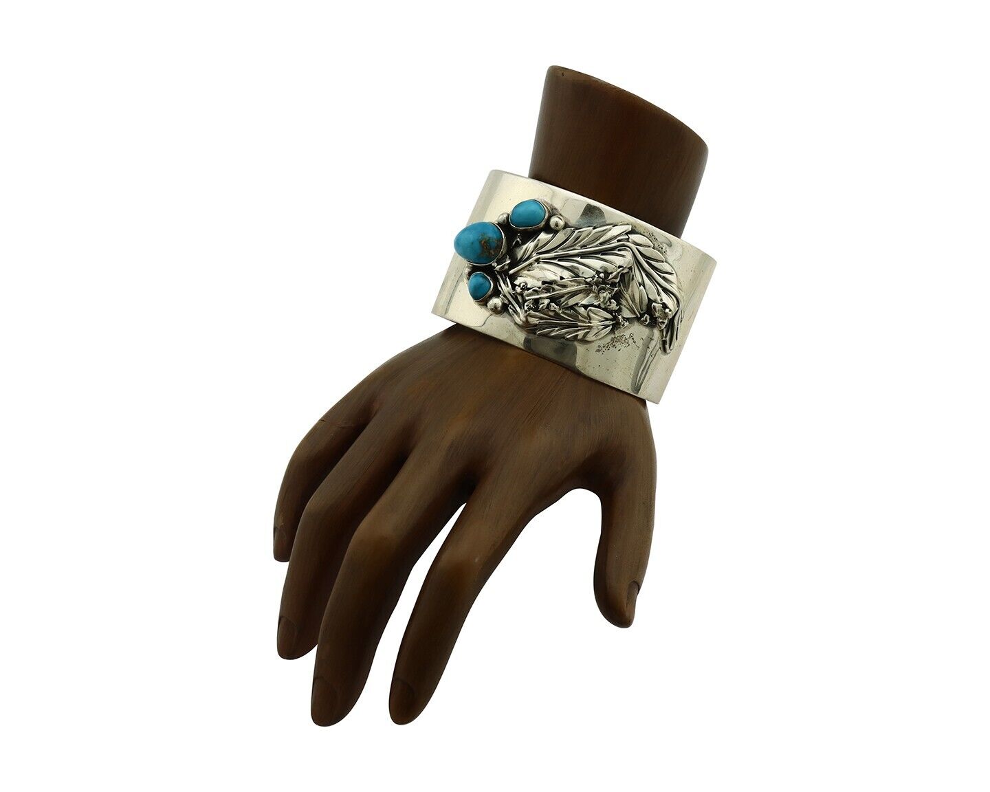 Navajo Bracelet 925 Silver Natural Blue Turquoise Signed David Zachary C.80's