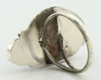 Navajo 2 Stone Ring 925 Silver Kingman Turquoise Native American Artist C.80's