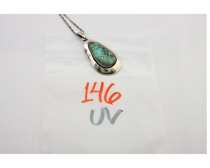 Navajo Necklace 925 Silver Natural Turquoise Artist Signed M Montoya C.80's