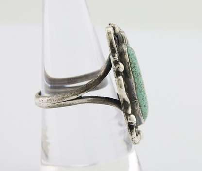 Navajo Handmade Ring 925 Silver Mine 8 Turquoise Native Artist C.80's