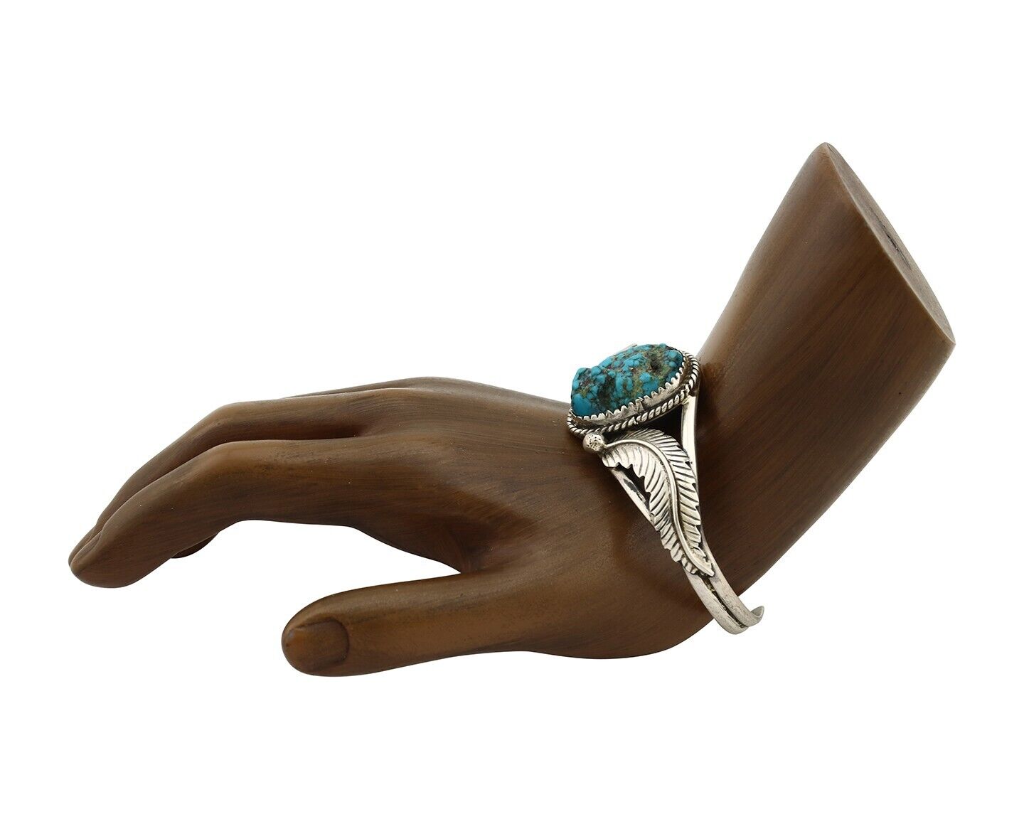 Navajo Bracelet 925 Silver Sleeping Beauty Turquoise Native American Artist C80s