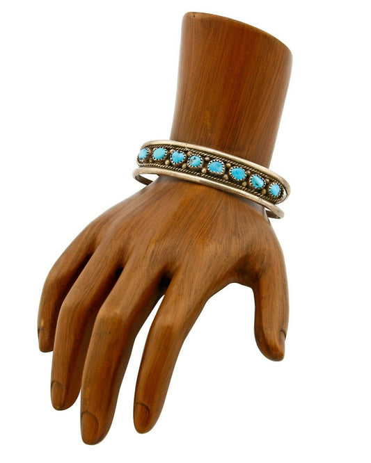 Older Navajo Irvin Chee Turquoise .925 SOLID Silver Handmade Cuff