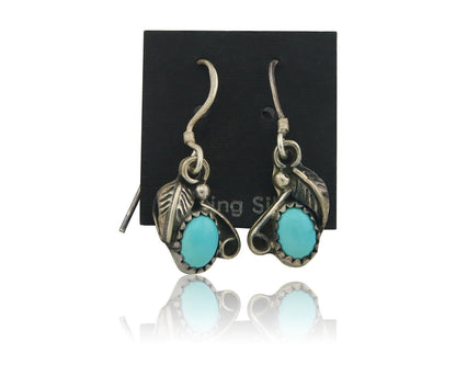 Navajo Earrings 925 Silver Natural Turquoise Native American Artist C.80's