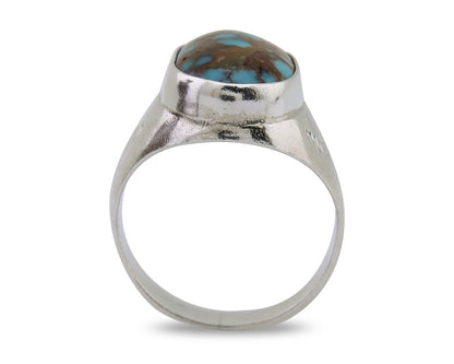 Navajo Handmade Ring 925 Silver Natural Mined Turquoise Artist C.80's