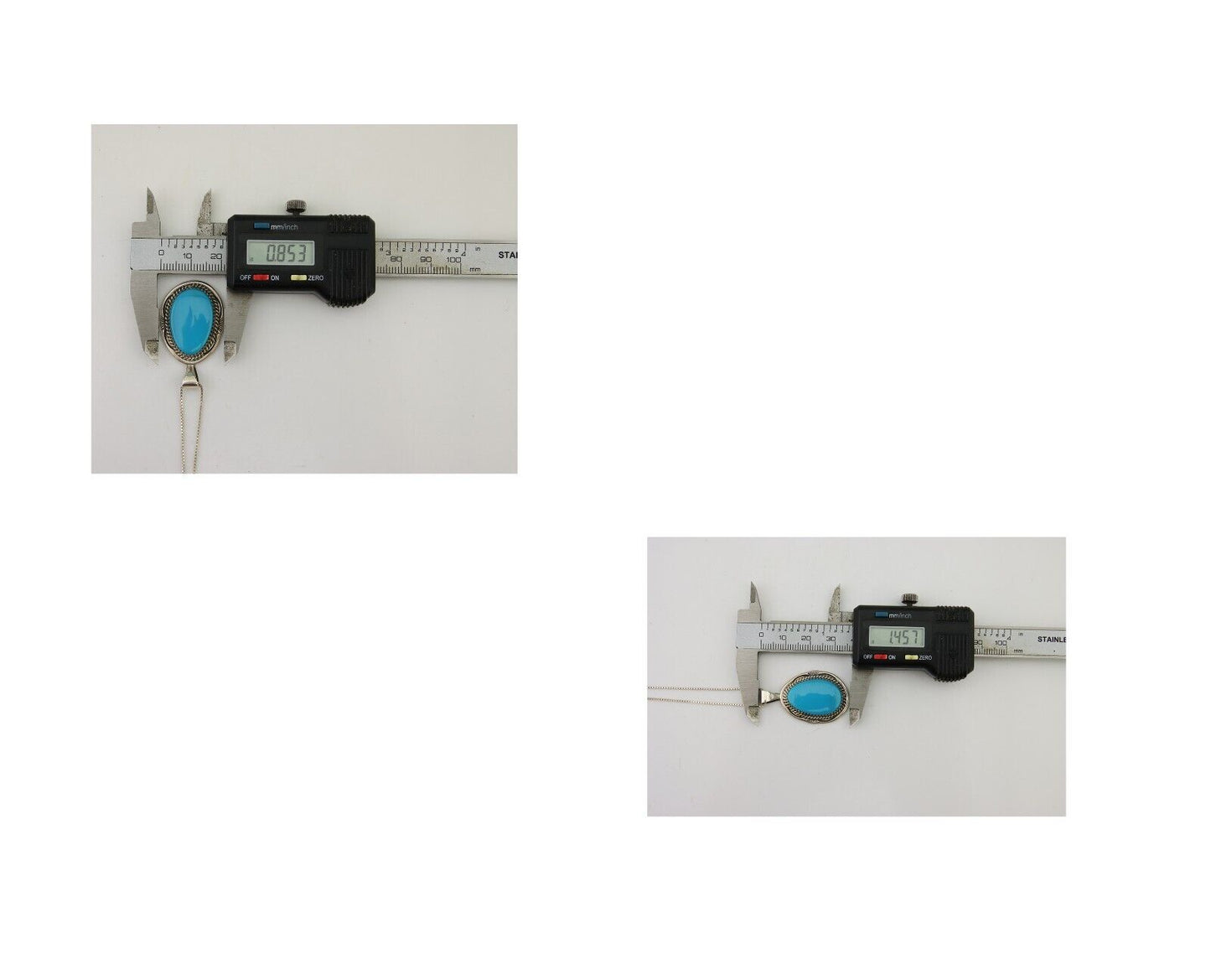Navajo Necklace 925 Silver Natural Turquoise Artist Signed Mike Begay C.80's