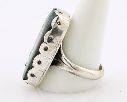 Navajo Ring 925 Silver Blue Turquoise Artist Signed Unknown Artist C.80's