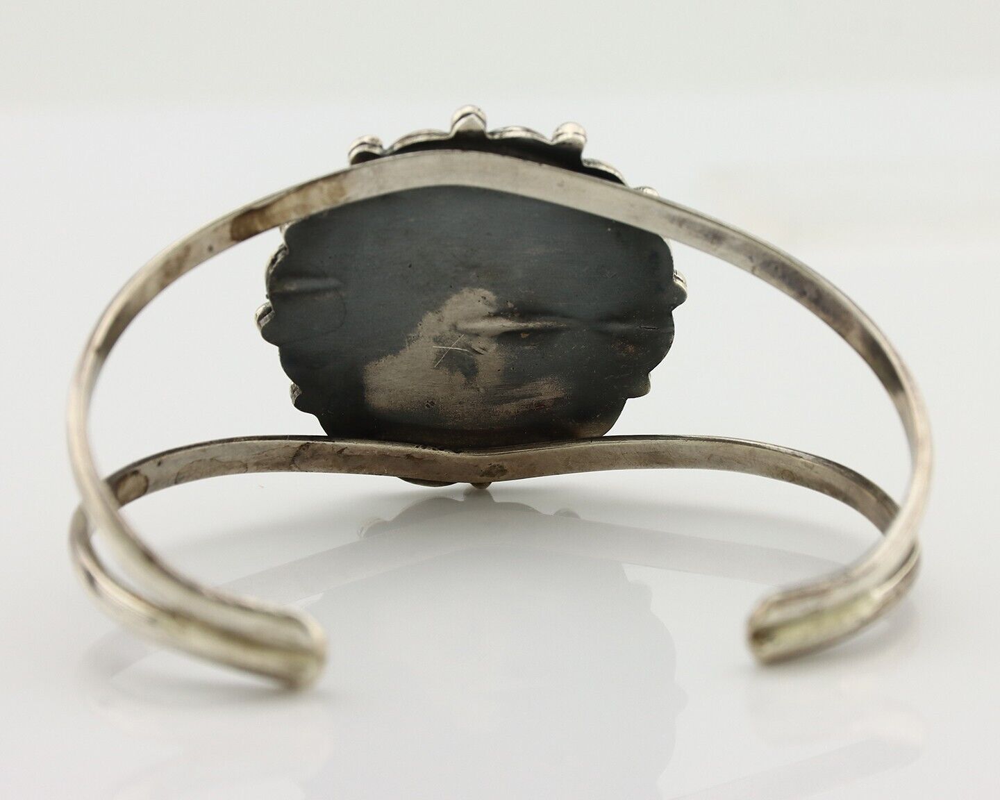 Navajo Bracelet 925 Silver Kingman Turquoise Native American Artist C.80's