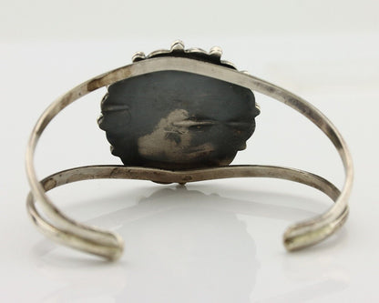 Navajo Bracelet 925 Silver Kingman Turquoise Native American Artist C.80's