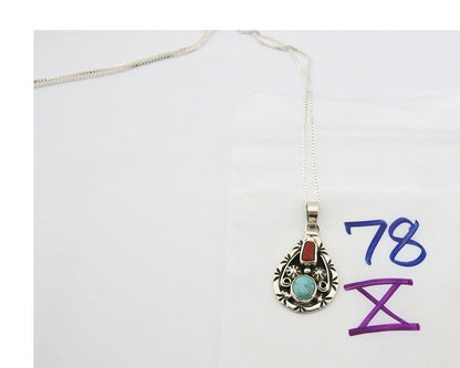 Navajo Necklace Sterling Authentic Gemstone Traditional Signed Teepee