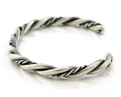 Navajo Cuff Bracelet 925 Sterling Silver Vintage Handmade Twist