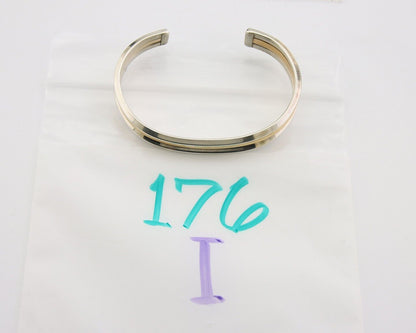 Navajo Bracelet 925 Silver & 12K Gold Cuff Artist Signed TAHE C.80's