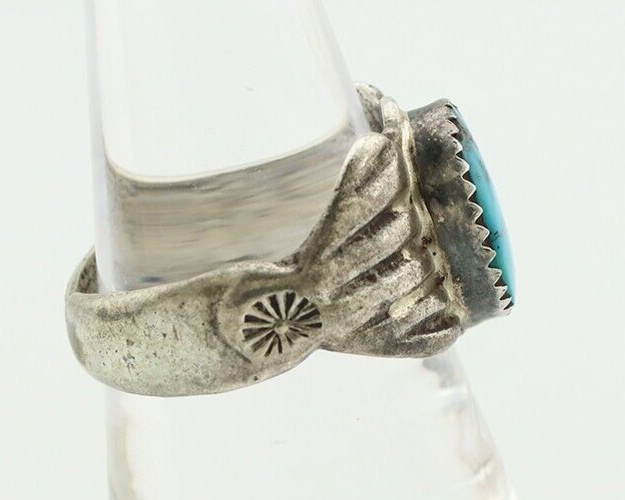 Navajo Ring 925 Silver Sleeping Beauty Nugget Turquoise Native Artist C.80's