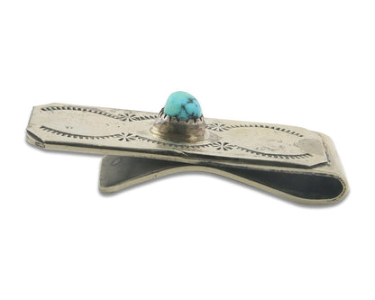 Navajo Money Clip 925 Silver & 999 Nickle Hand Stamp Native American Artist C80s