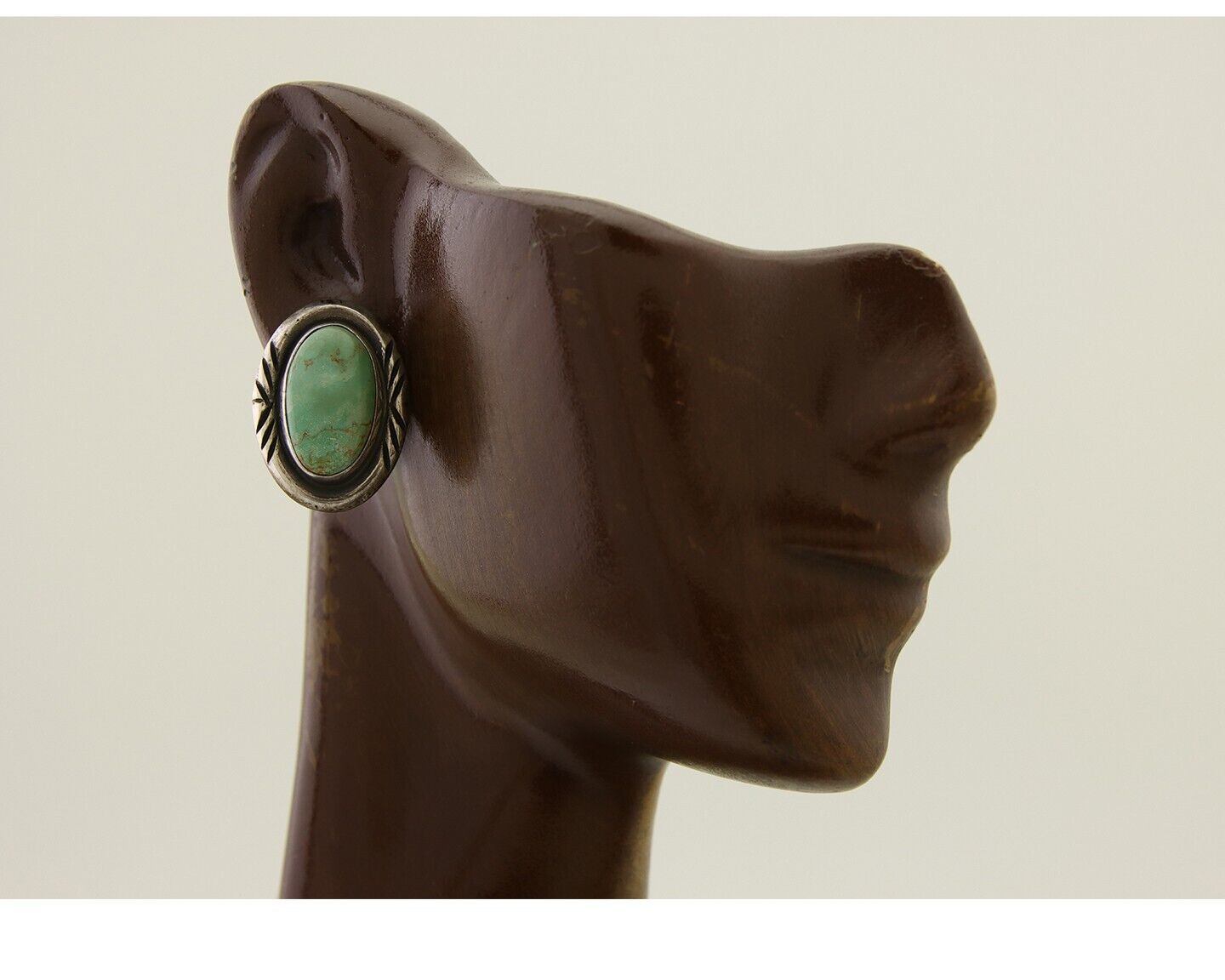 Navajo Earrings 925 Silver Kingman Turquoise Native American Artist C.80's