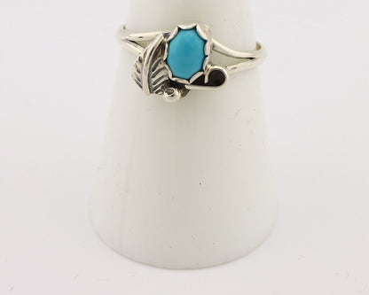 Navajo Ring .925 Silver Sleeping Beauty Turquoise Native American Artist C.80's
