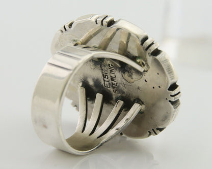 Navajo Ring 925 Silver Natural Blue Turquoise Signed Etsitty C.80's