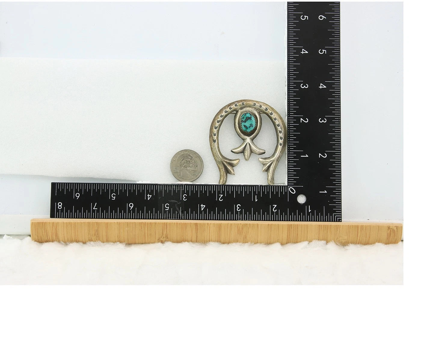 Navajo Handmade Pin Sterling Silver Turquoise Vintage Tobe Turpen Pawn