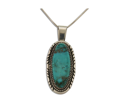 Navajo Necklace 925 Silver Natural Turquoise Artist Signed Mike Begay C.80's