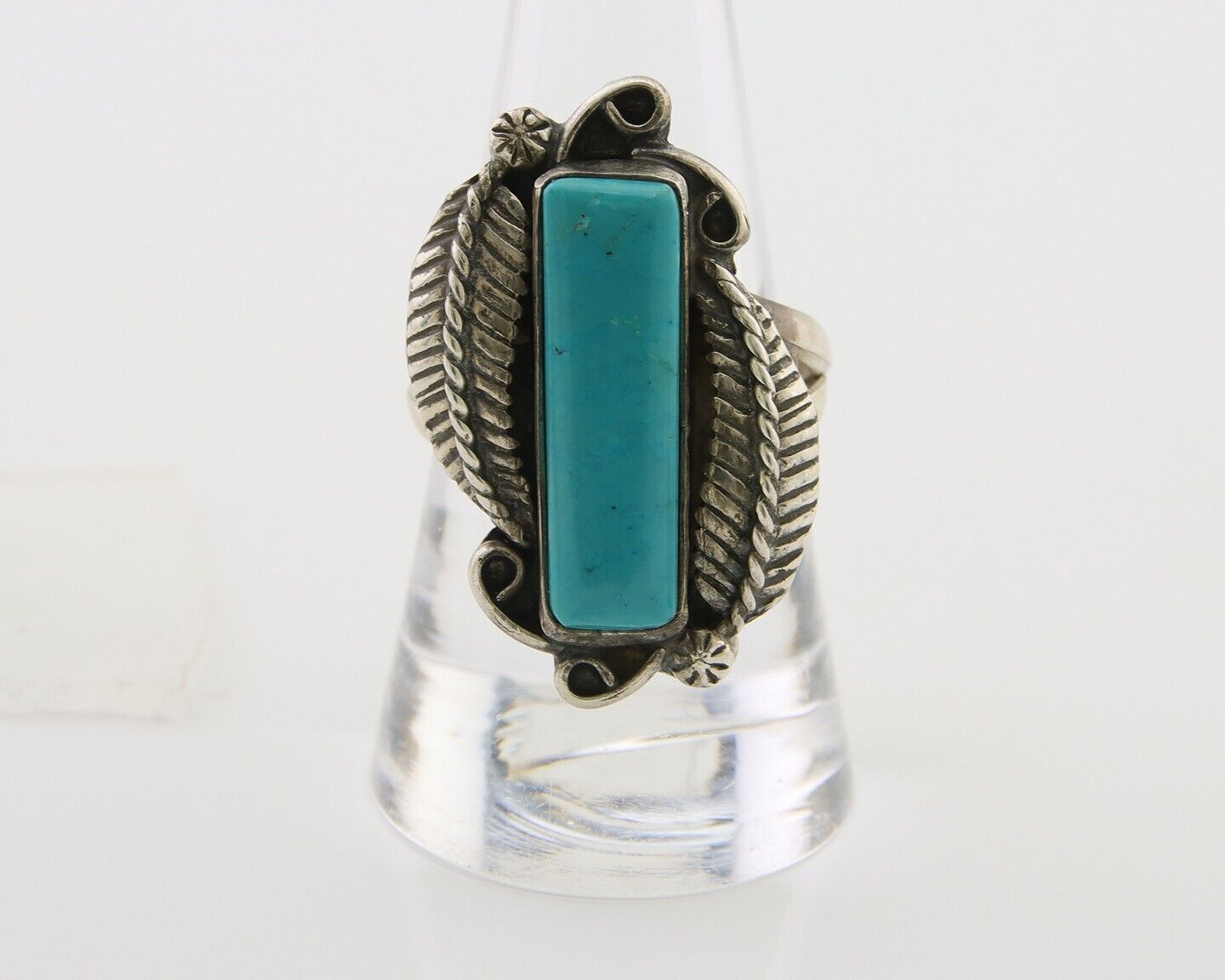 Navajo Handmade Ring 925 Silver Natural Turquoise Native Artist C.80's