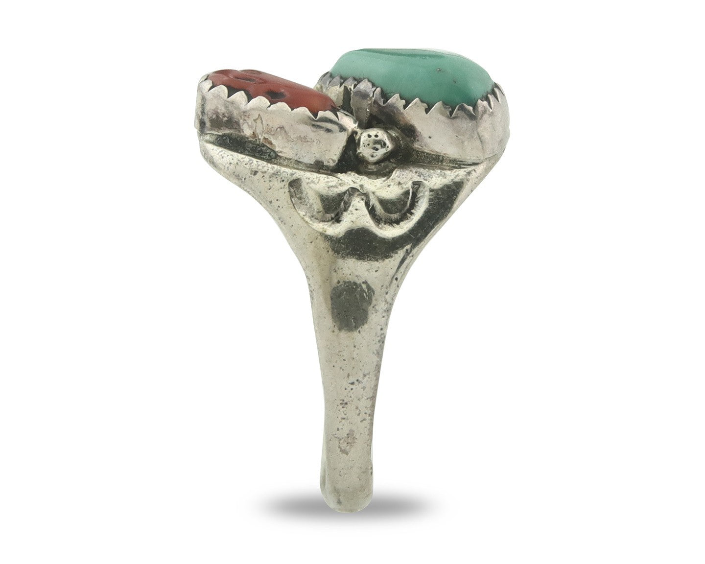Vintage Navajo Ring 925 Sterling Silver Natural Gemstone Authentic Size 7.25